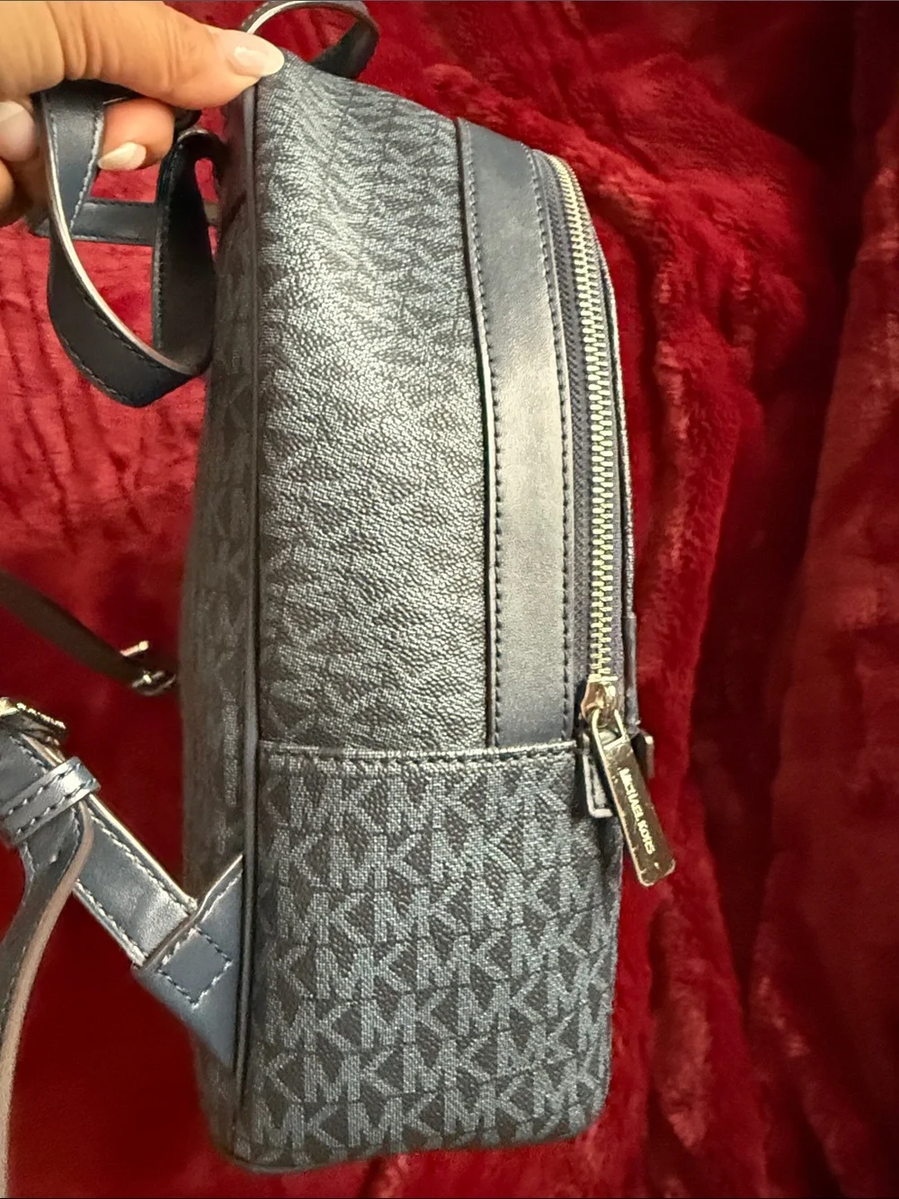 Michael Kors Black MK Logo Mini Backpack with Gold Hardware